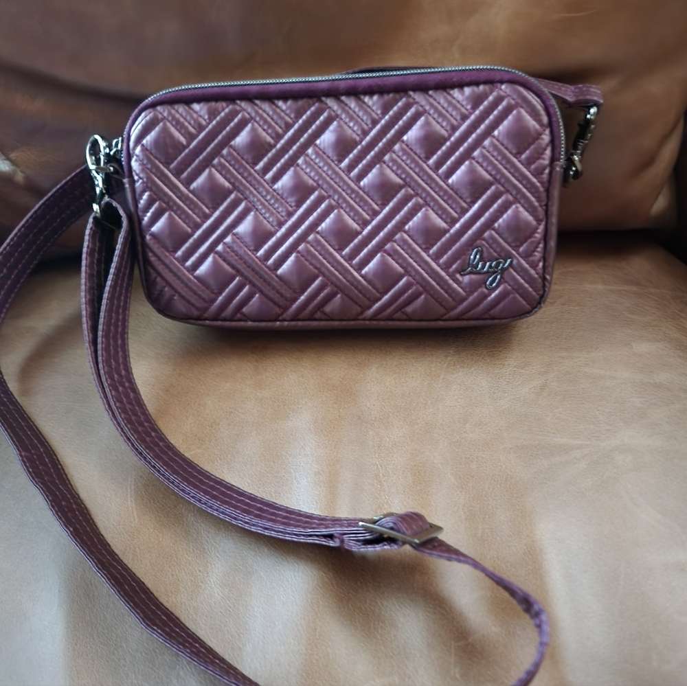 Lug Burgundy Quilted Crossbody Bag